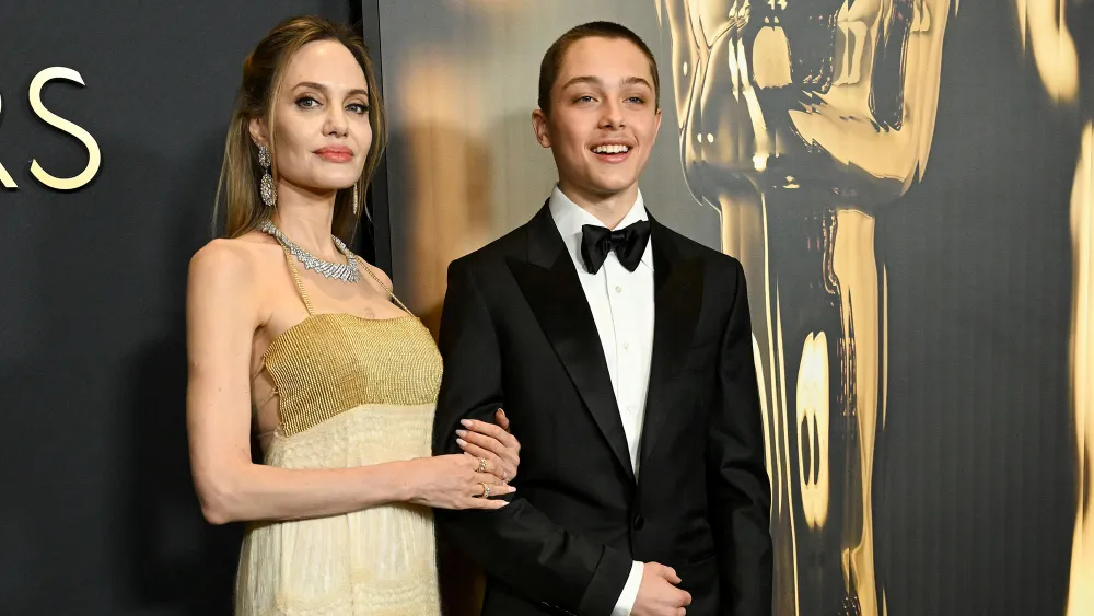 Angelina Jolie smiled proudly in a vintage dress with her son Knox at the Governors Awards